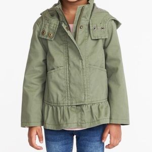 Hooded Ruffle-Hem Anorak for Toddler Girls